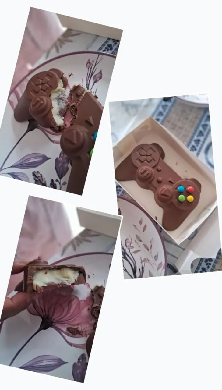Joystick de videogame de chocolate 