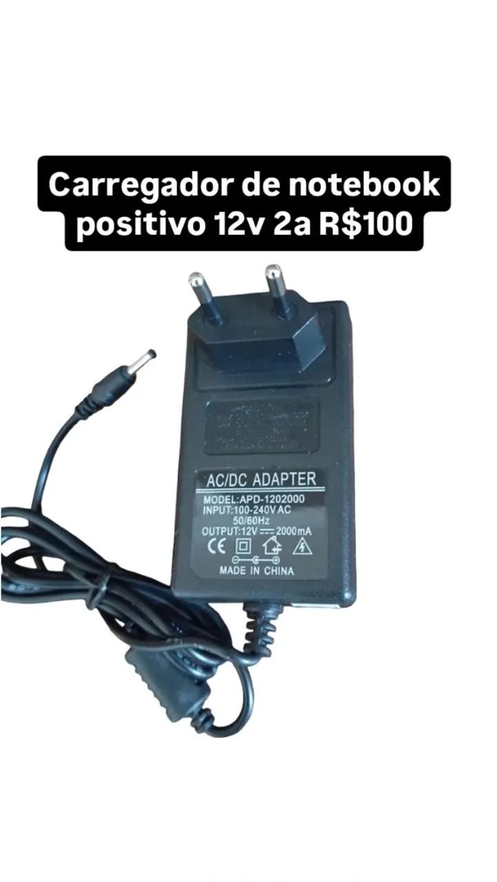 Carregador de notebook positivo 