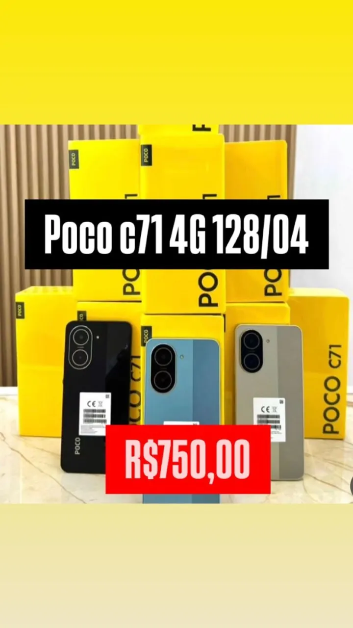 Poco c71 4G 04Gb RAM 128GB Lacrado Capa Pelicula + Entrega Gratis Oferta Final de Semana