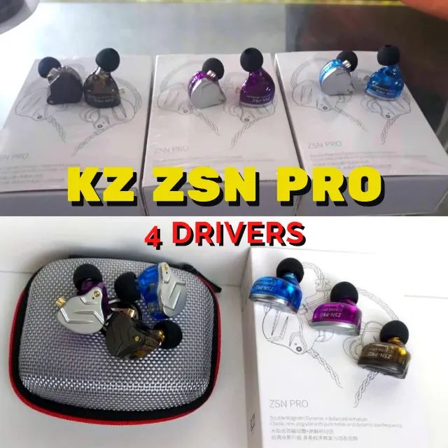 Fone kZ ZSN PRO 4 Drivers Retorno de Palco - Lacrado, Monitor de palco