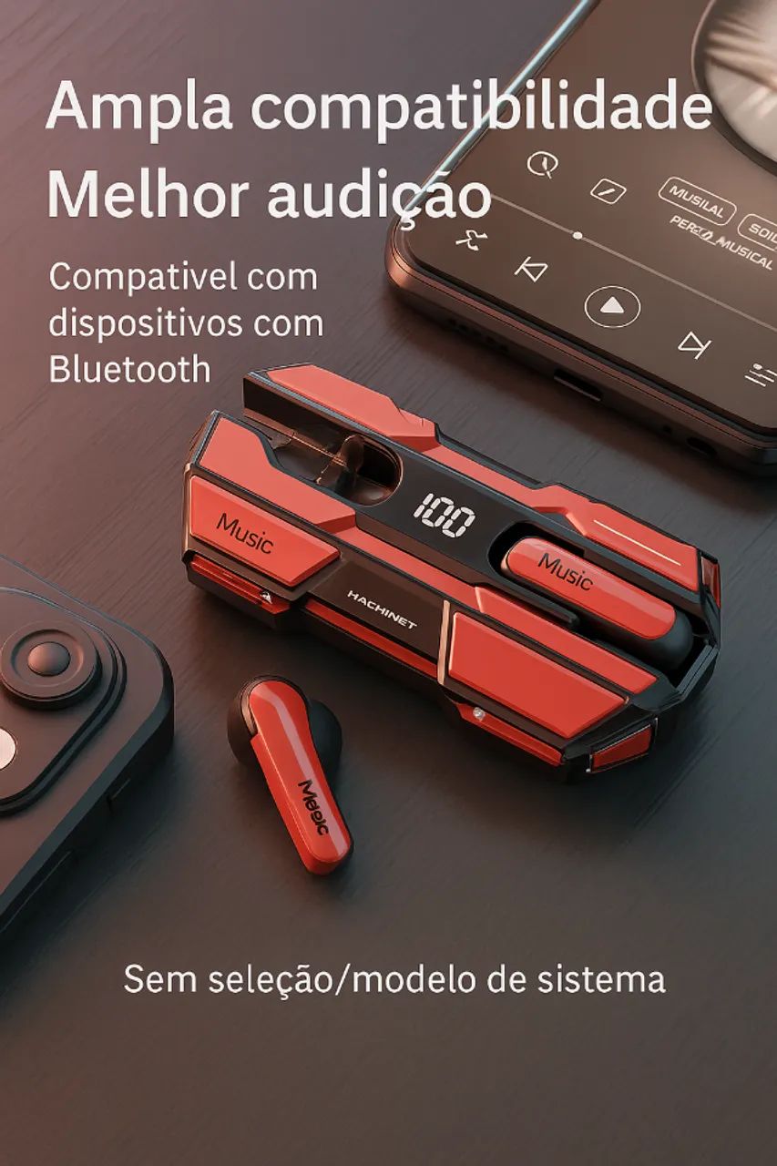 Fone De Ouvido Machinist Gm20 Sem Fio Bluetooth - Foto 3