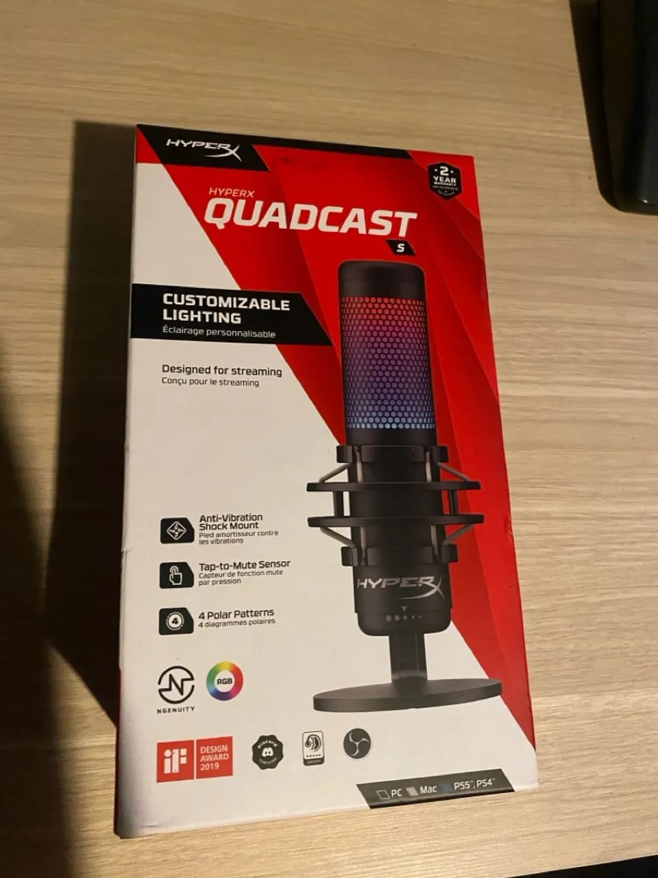 Microfone Gamer HyperX QuadCast S