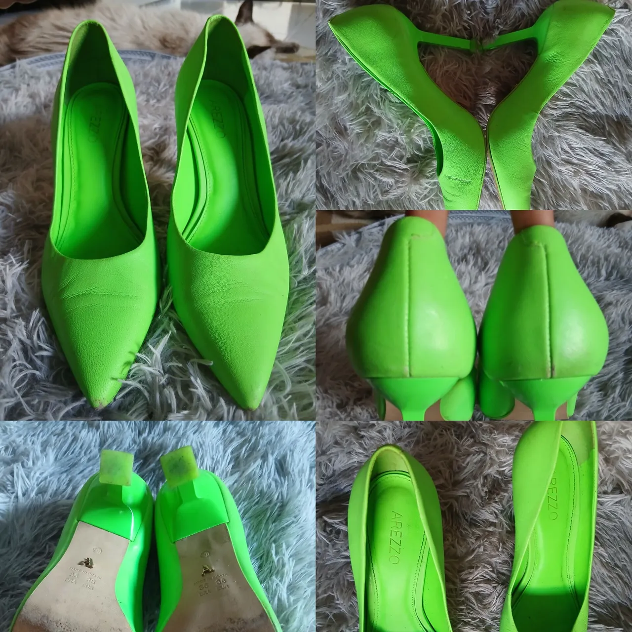 Sapatos de Salto Verde Neon Arezzo - 38
