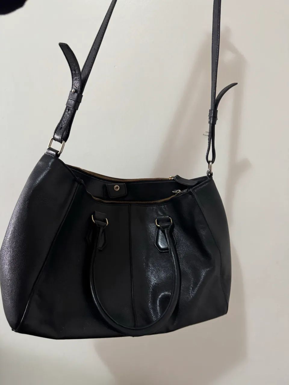 Bolsa em couro preta - Foto 2