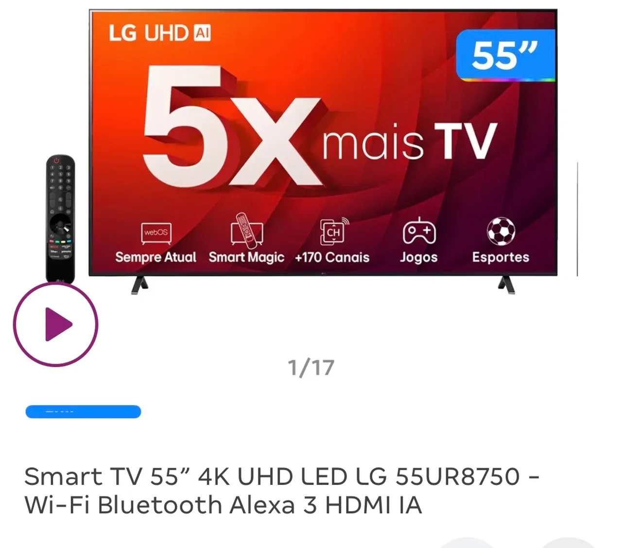 Smart TV LG 55UR8750 55 polegadas 4K UHD