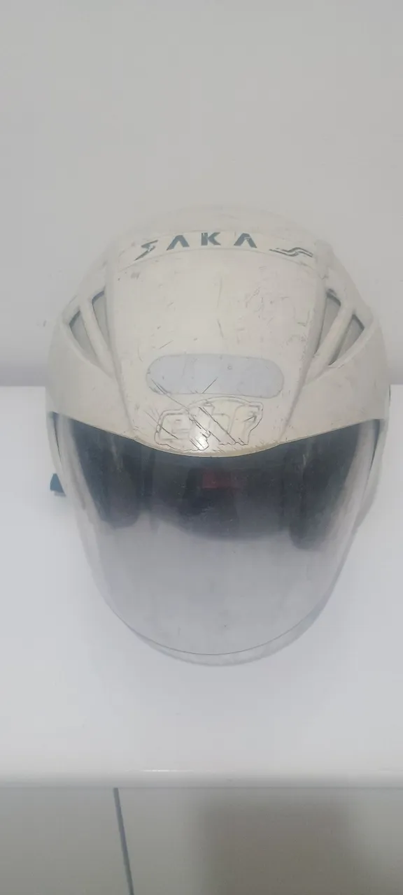Capacete Saka ebf Branco com Visor