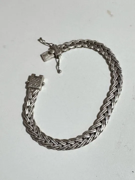 Pulseira de Prata 925 Trançada Peruana