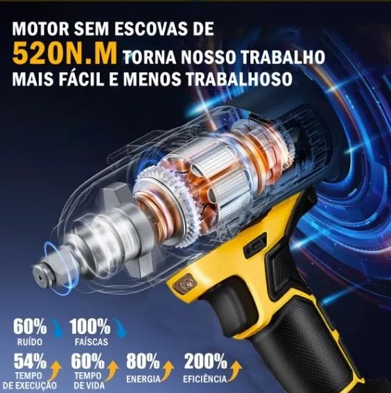 Chave de impacto 2 baterias - Foto 6