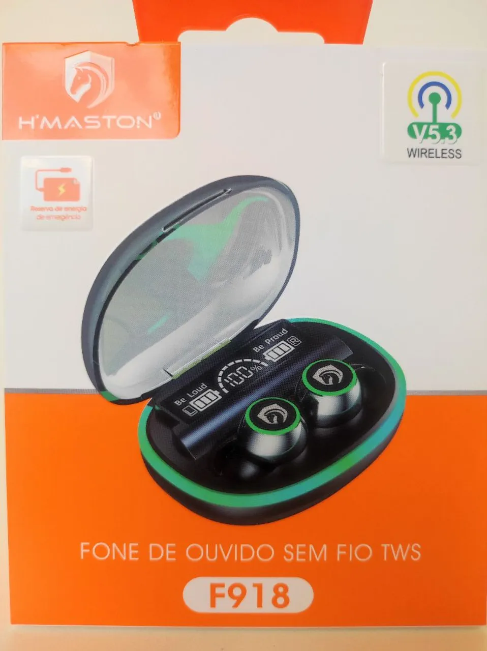 Fone de Ouvido H'MASTON F918 TWS Bluetooth 5.3