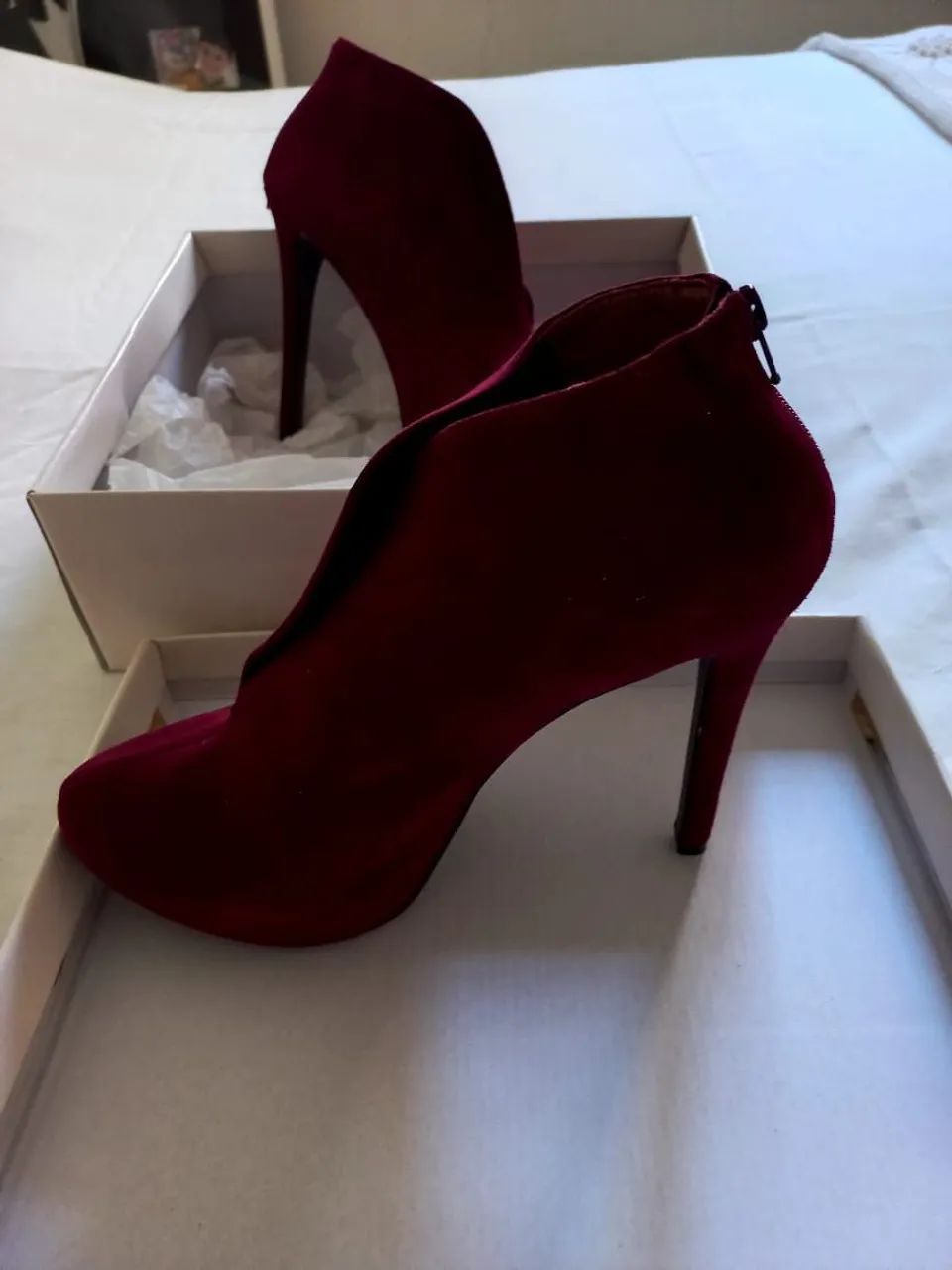 Sapatos Novos Ankle Boot Camurça