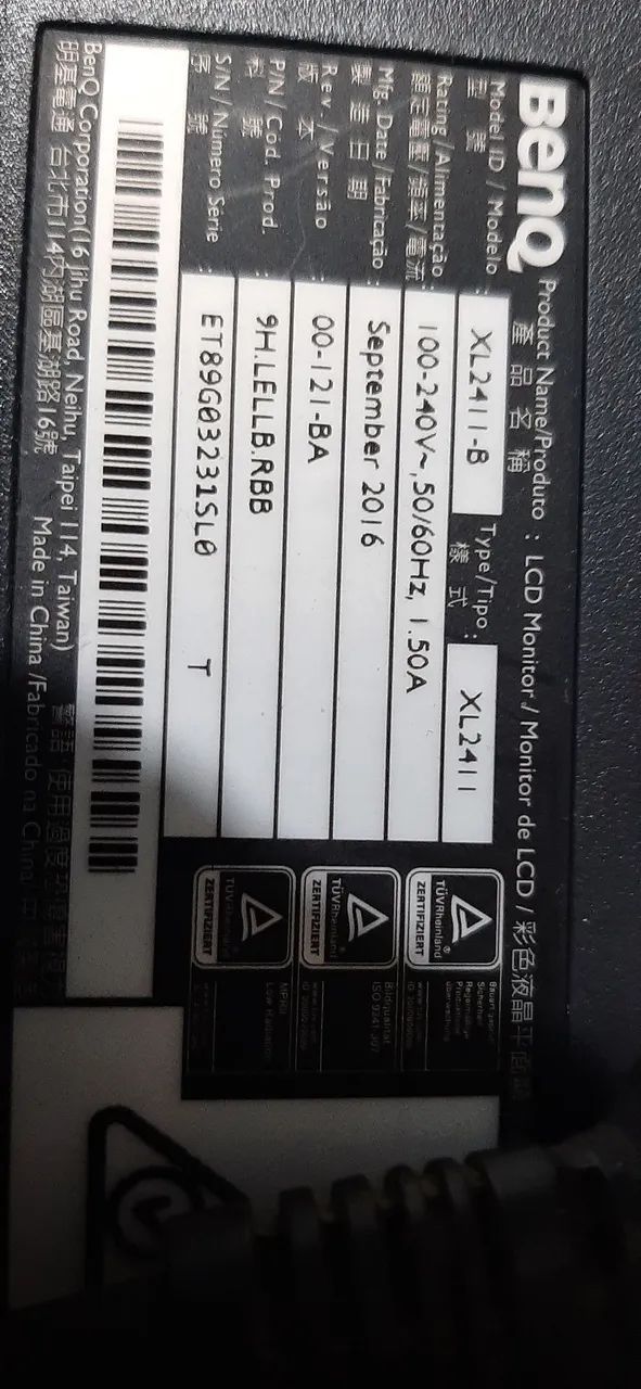 Monitor BenQ  Xl 2411 b com defeito para peças ou conserto  - Foto 2