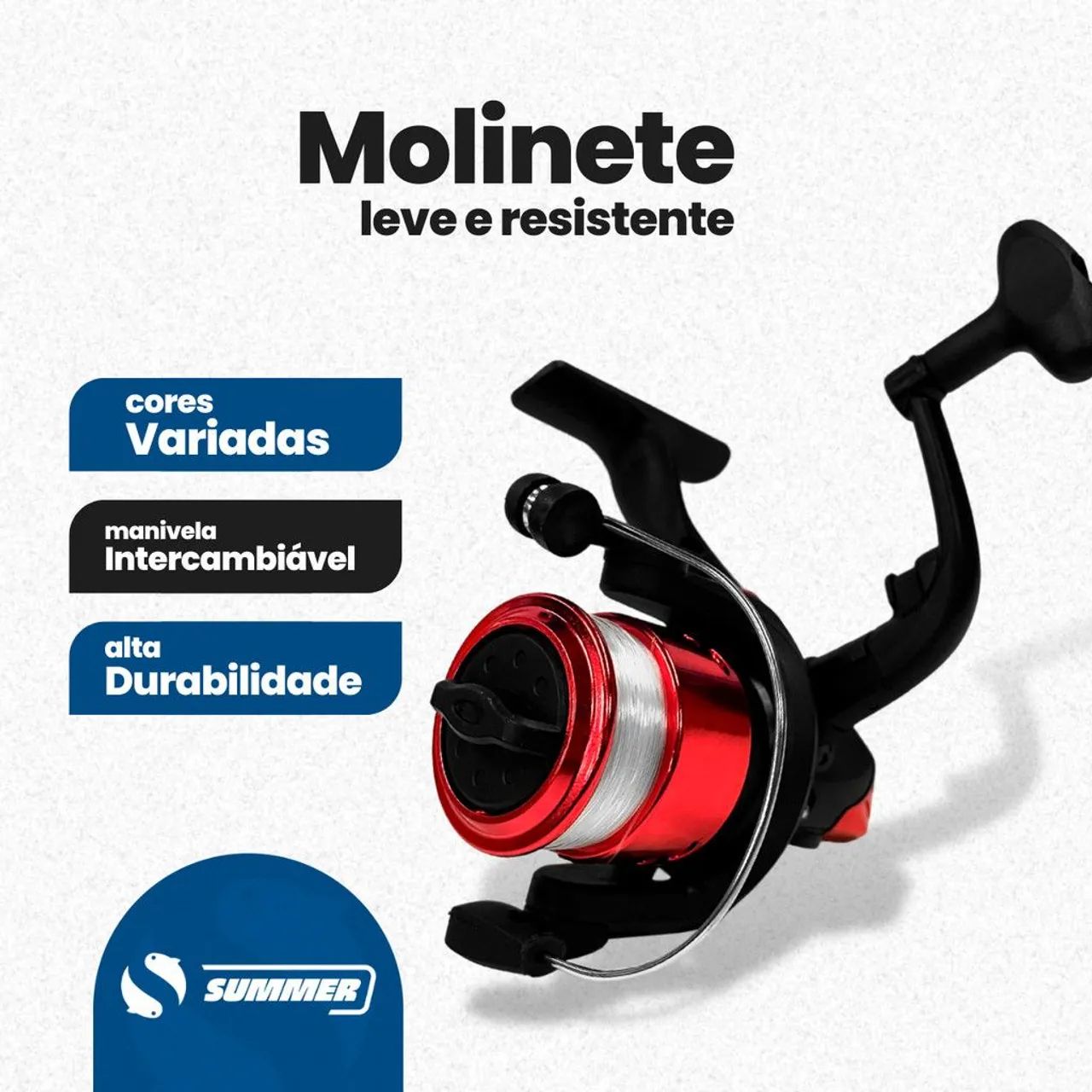 Pesca molinete com linha 