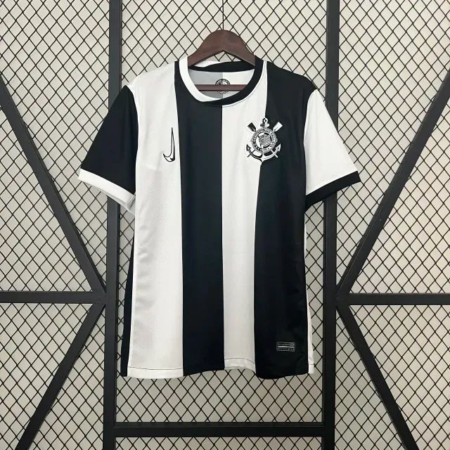 Camisa Corinthians Listrada Preto e Branco premium nacional G e GG