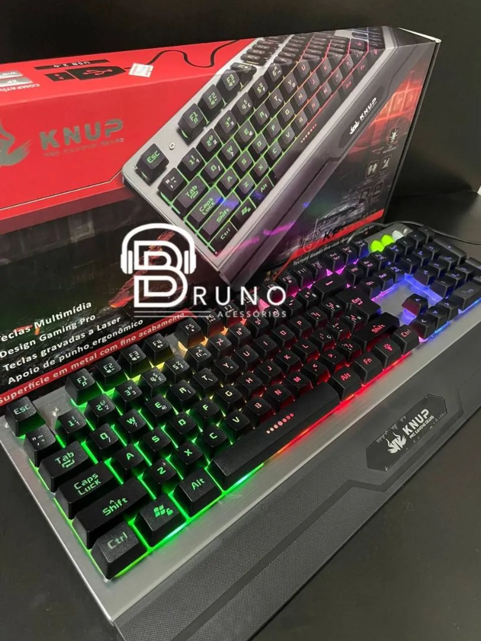 Teclado Gamer KNUP - Iluminação RGB