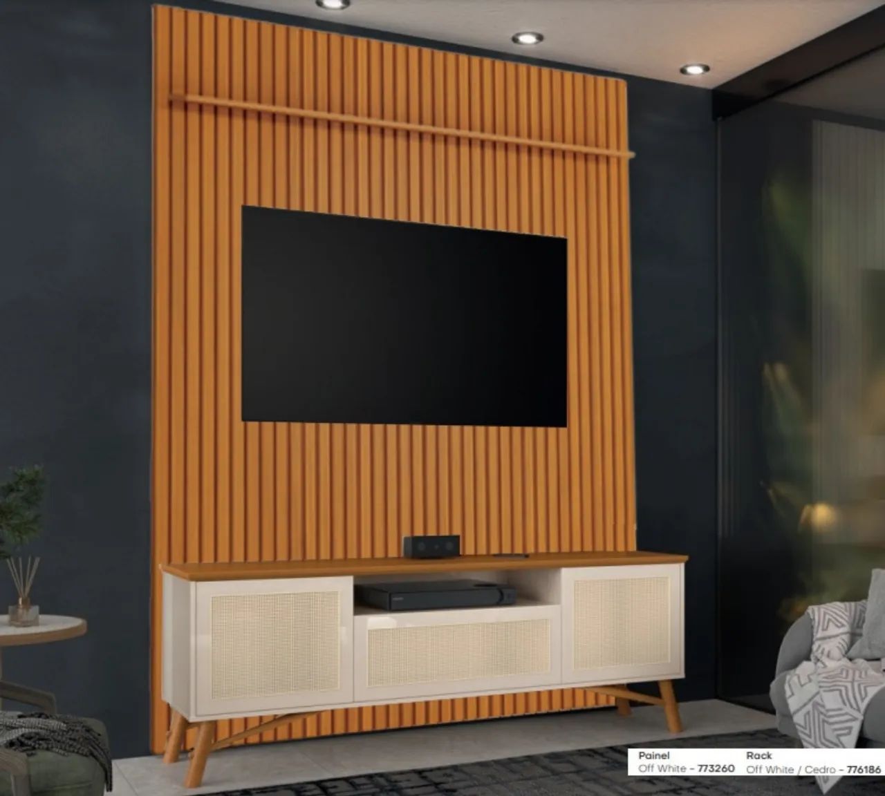 Painel Arbo + Rack Darín Cedro tt43