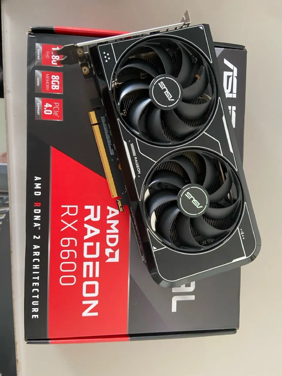 Placa de video RX 6600 8gb ASUS(2 meses de uso)