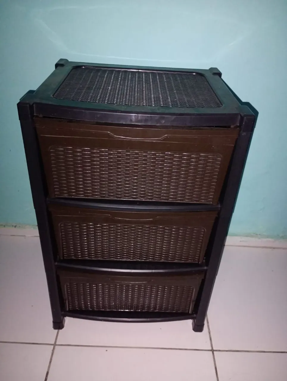 Gaveteiro três gavetas preto