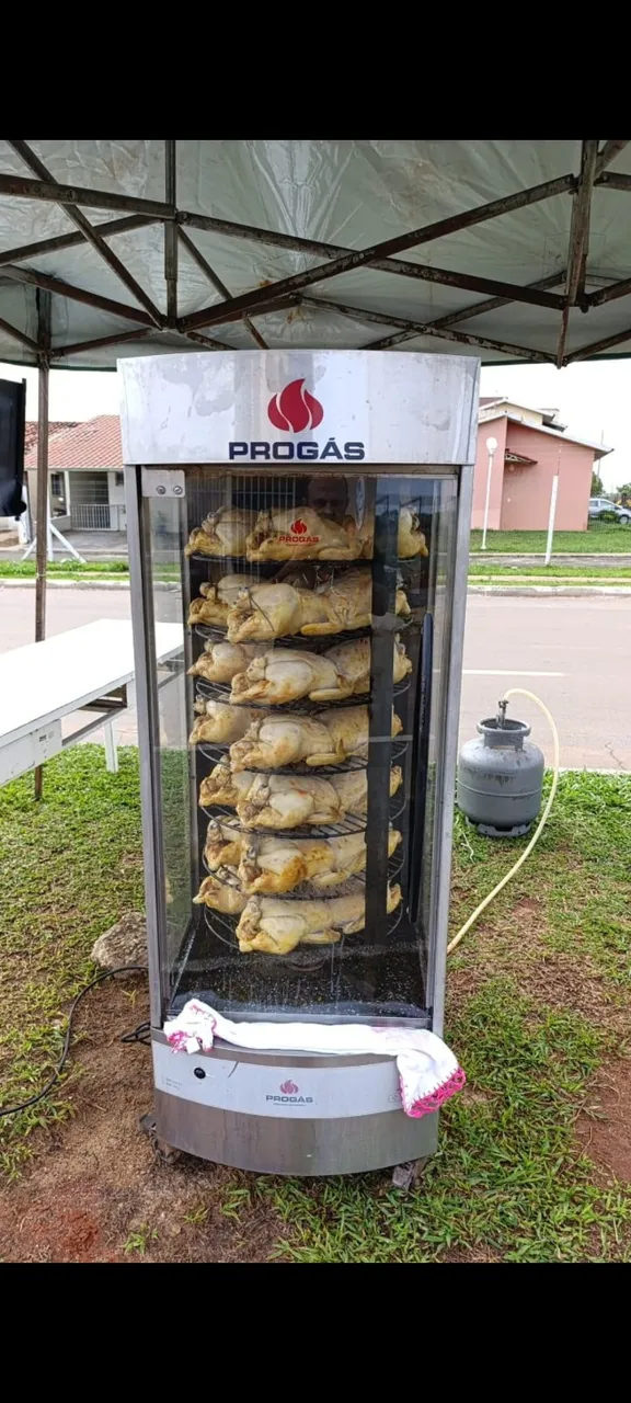 Máquina assadeira de frango giratória 7 grelhas