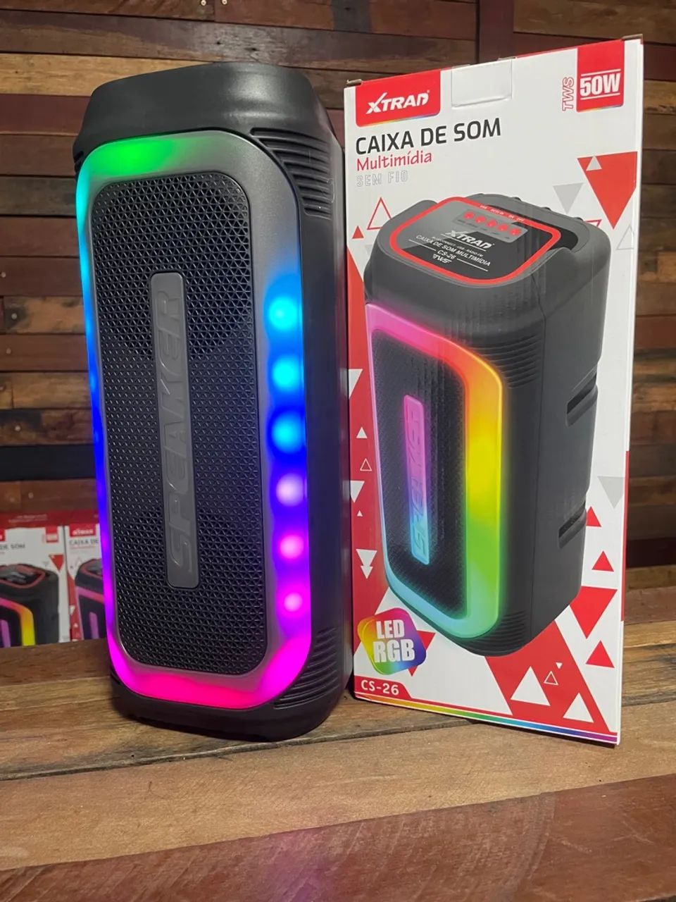 Caixa de Som Multimídia 50w Xtrad CS-26 com LED RGB