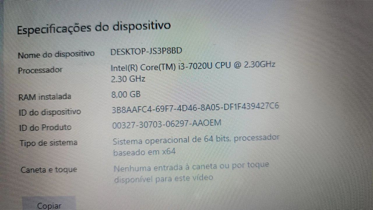 Notebook Lenovo CORE i3 7 GERAÇÃO RAM 8GB SSD 128  - Foto 3