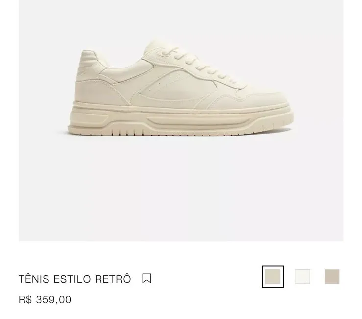 Tênis Zara Estilo Retrô Bege