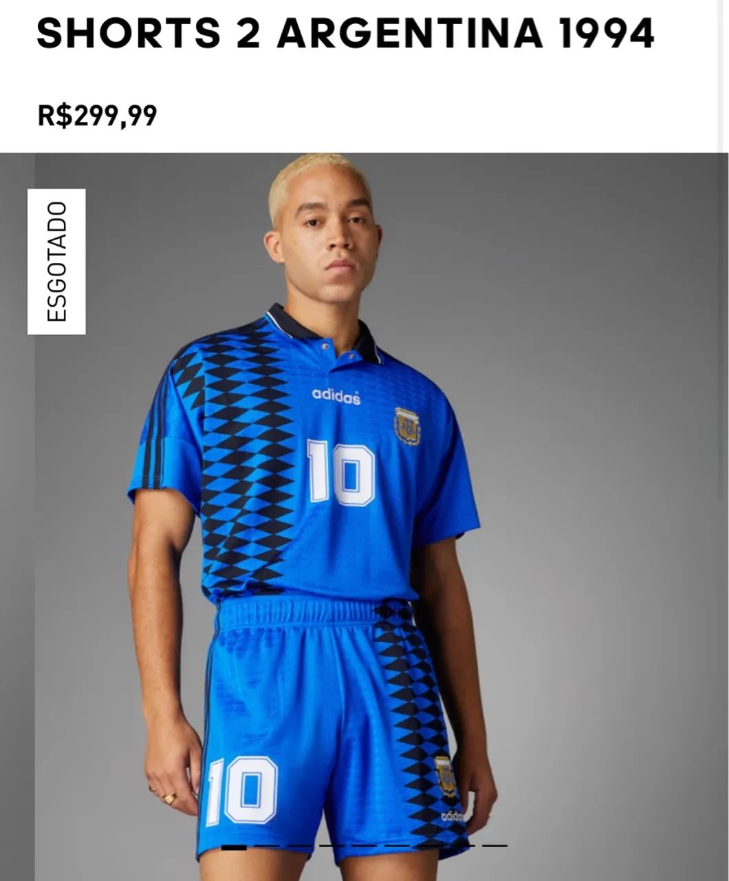Shorts Argentina Adidas 2 1994 - Foto 2