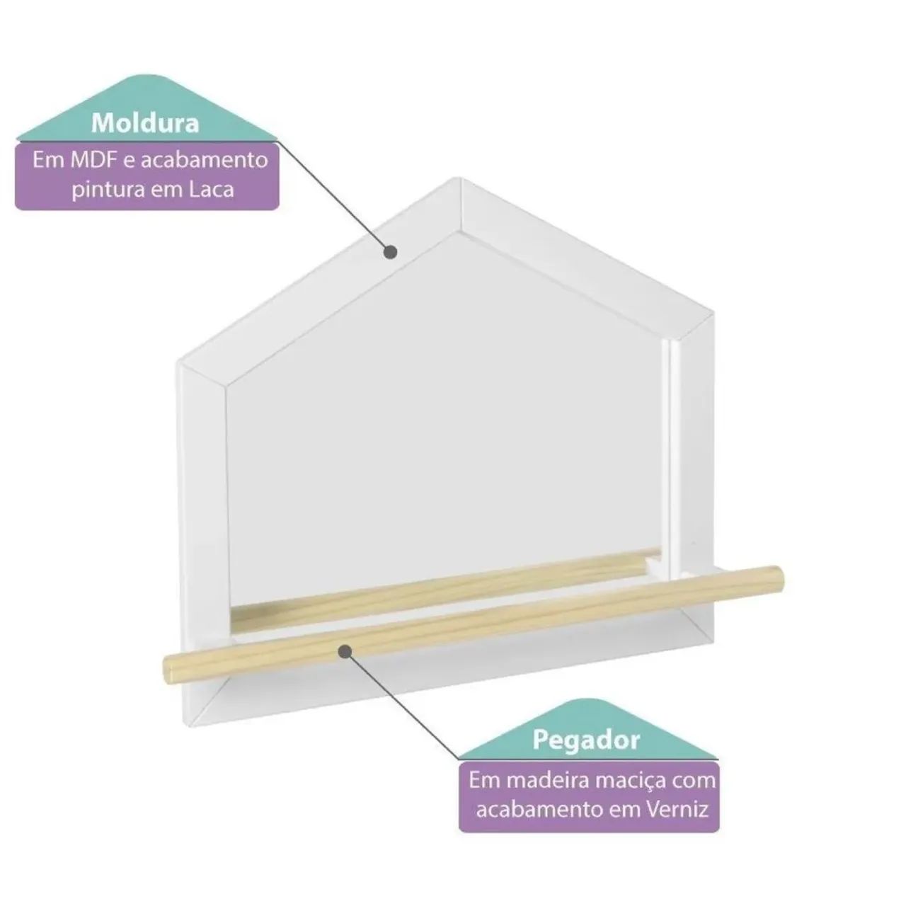 Espelho Montessoriano Casinha Madeira e espelho de verdade - Foto 4