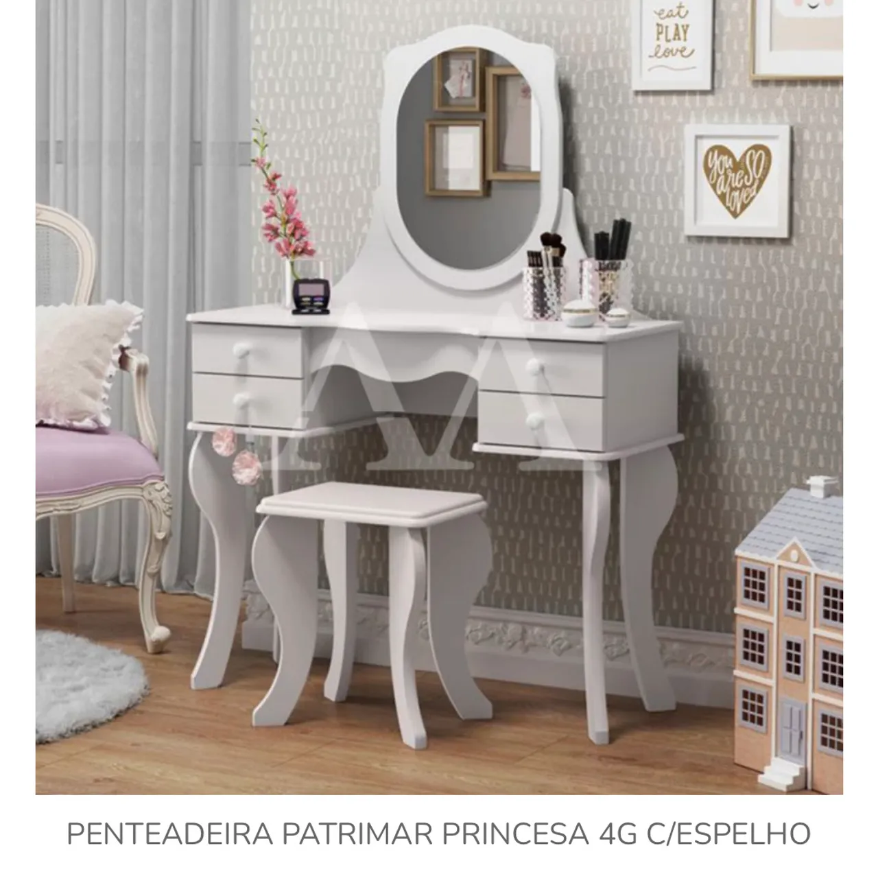 Penteadeira Princesa com Espelho - Promoção imperdível