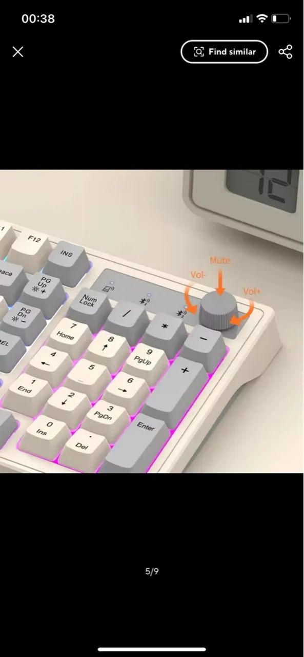 Teclado Mecânico RGB - Novo - Sem fio Wireless e Bluetooth - Foto 2