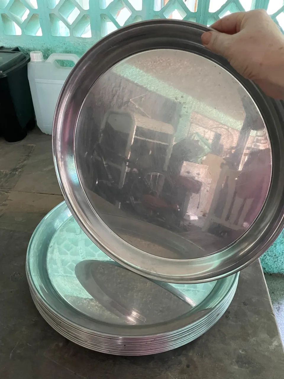 Conjunto de bandejas de inox 40cm para garçom  - Foto 2
