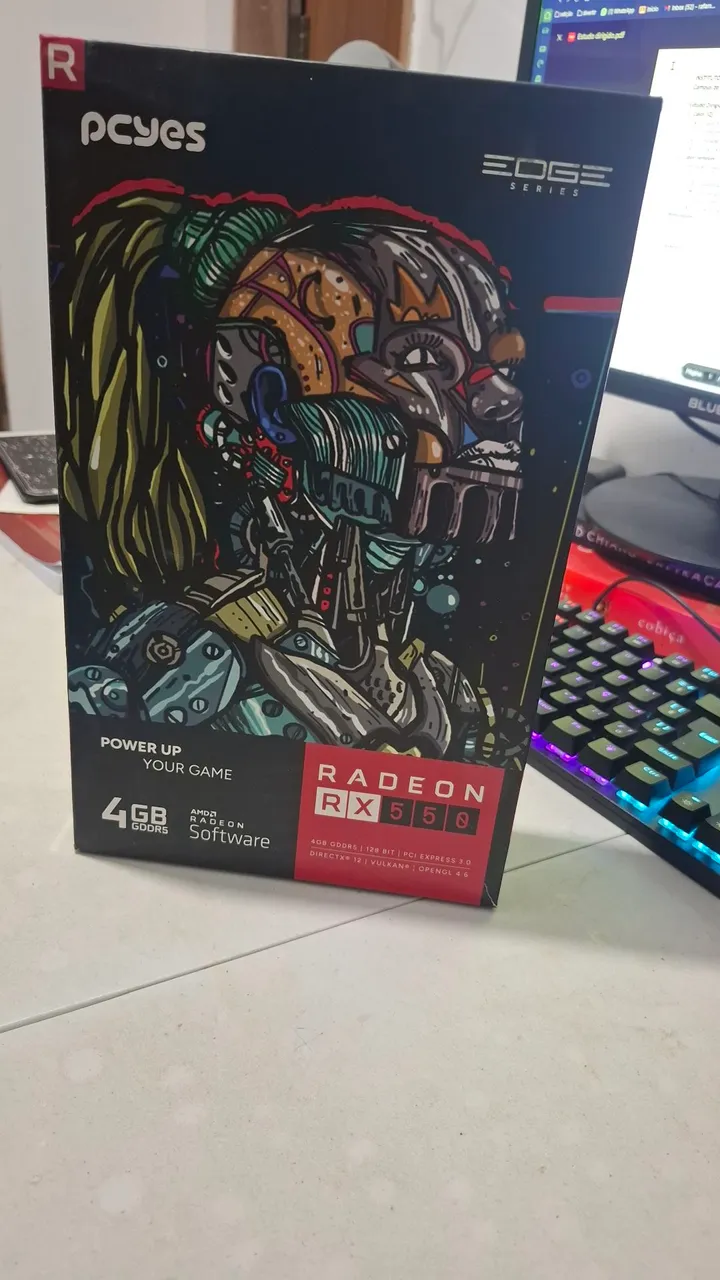 Placa de vídeo RX 550 nunca usada 
