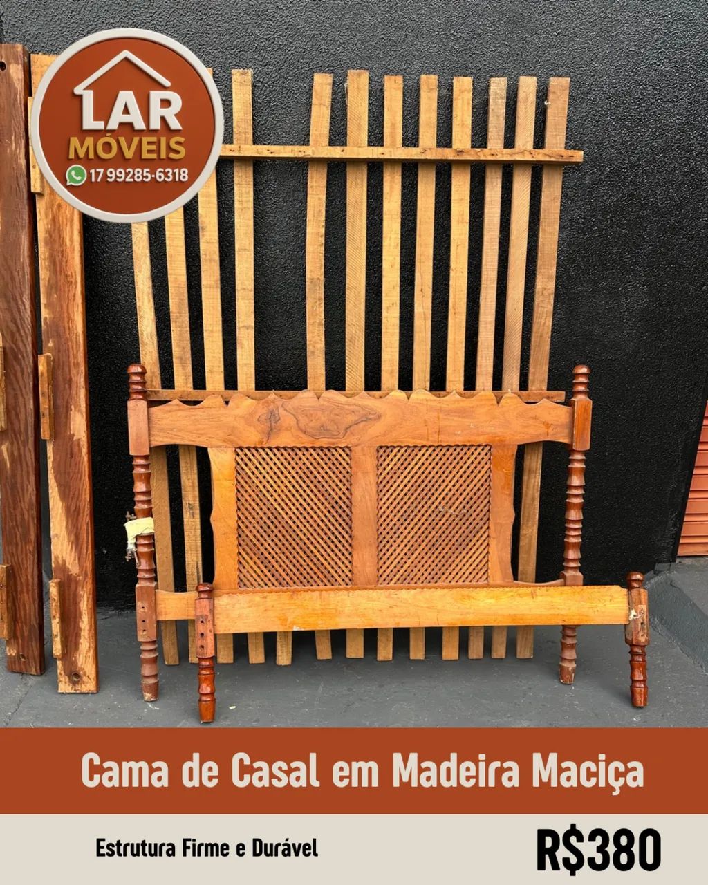 Cama de casal madeira maciça 64961571556099120