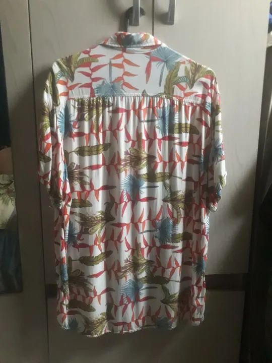 Camisa de manga curta viscose  estampada M - Foto 6