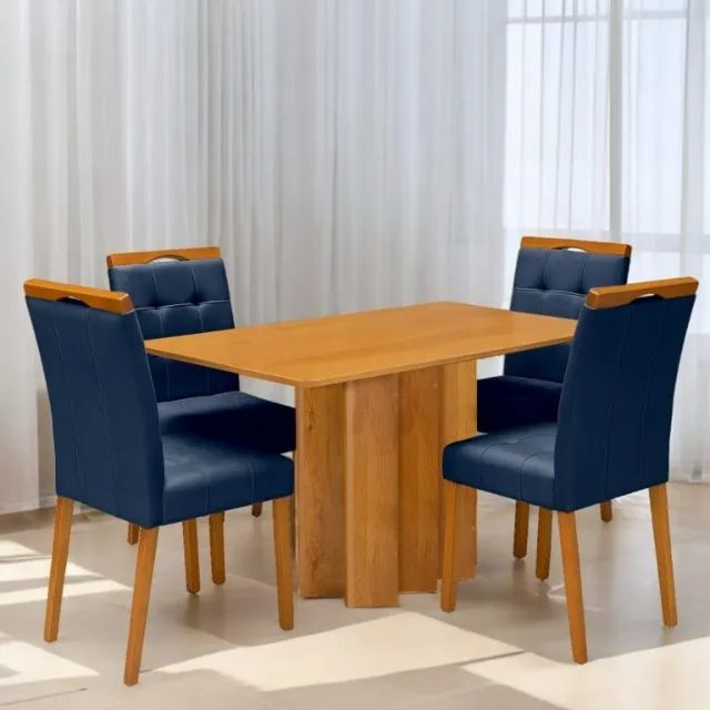 Mesa Recife 120 Cinamono Laminado com 4 Cadeiras Sophia - Foto 5