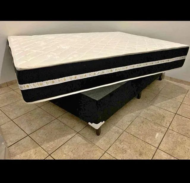 Conjunto Cama Casal Box + Colchão Molas Ensacadas, Mega Oferta  - Foto 2