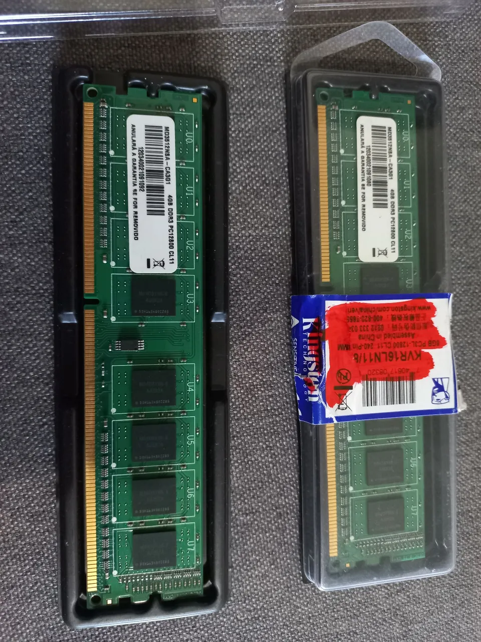 Memória RAM 4GB DDR3 PC12800 CL11