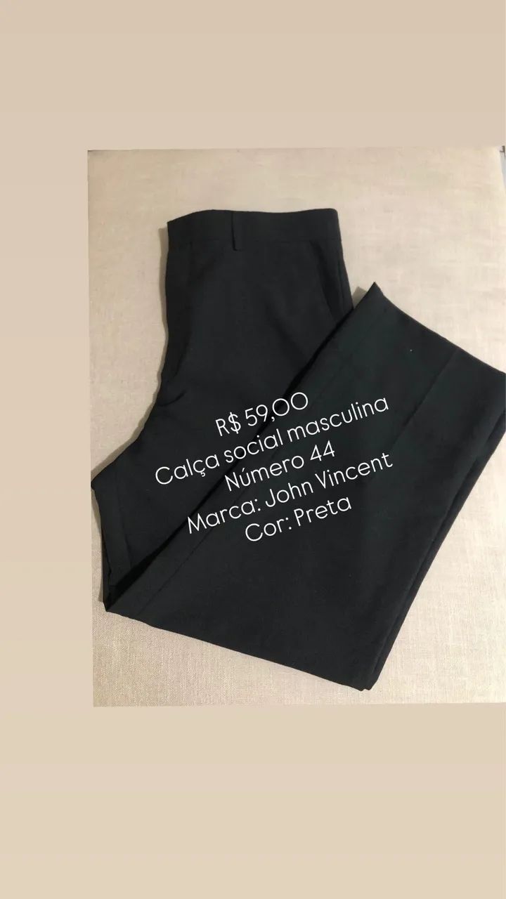 Calça Social Masculina número 44 (Preta)