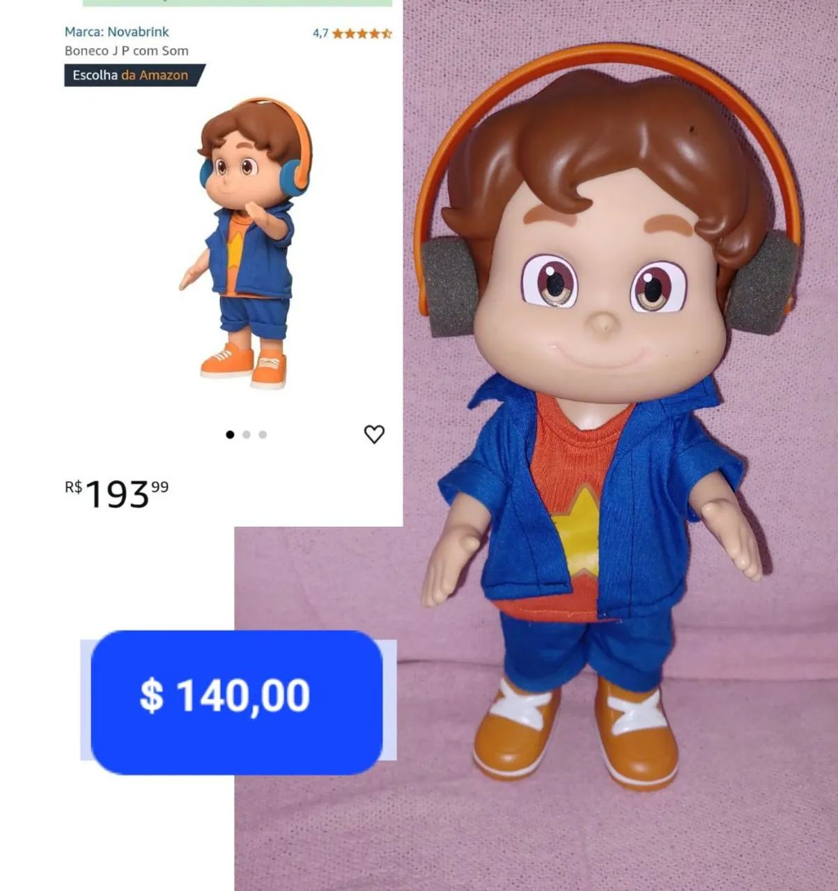 Boneco JP com Som - Novabrink