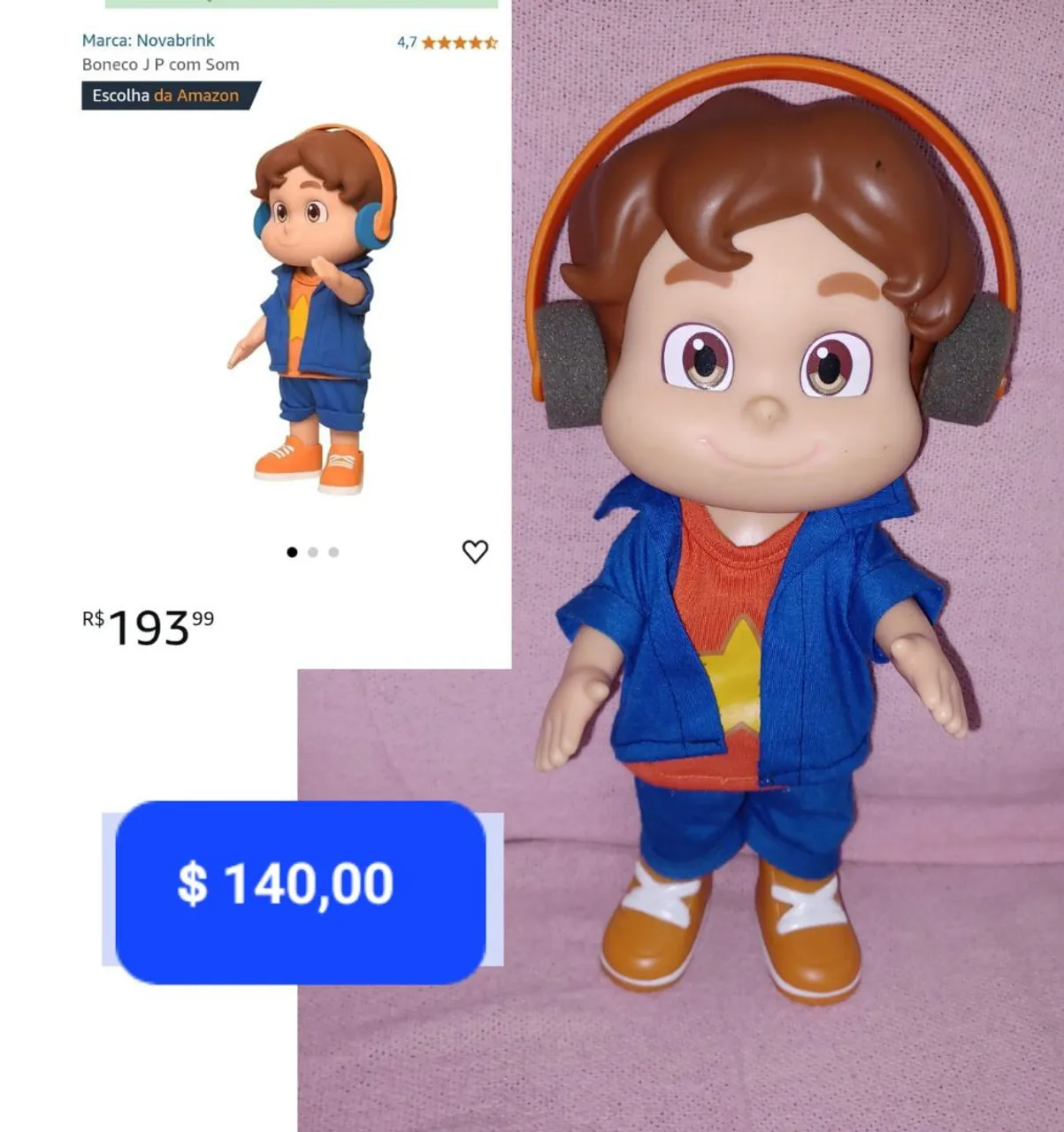 Boneco JP com Som - Novabrink
