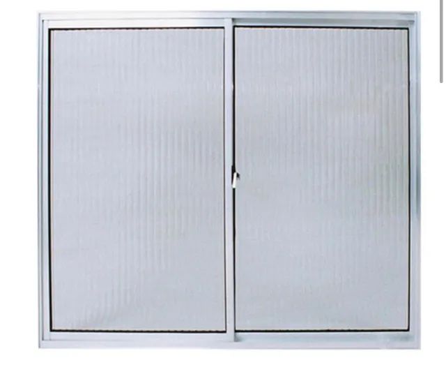 Janela alumínio com vidro canelado 1,00x1,00