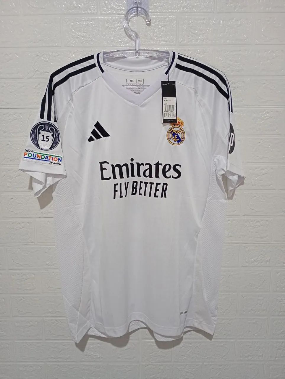 Camisa Real Madrid 2024/25 MBAPPÉ 9 + Pathcs UEFA FOUNDATION e CHAMPIONS - Foto 2
