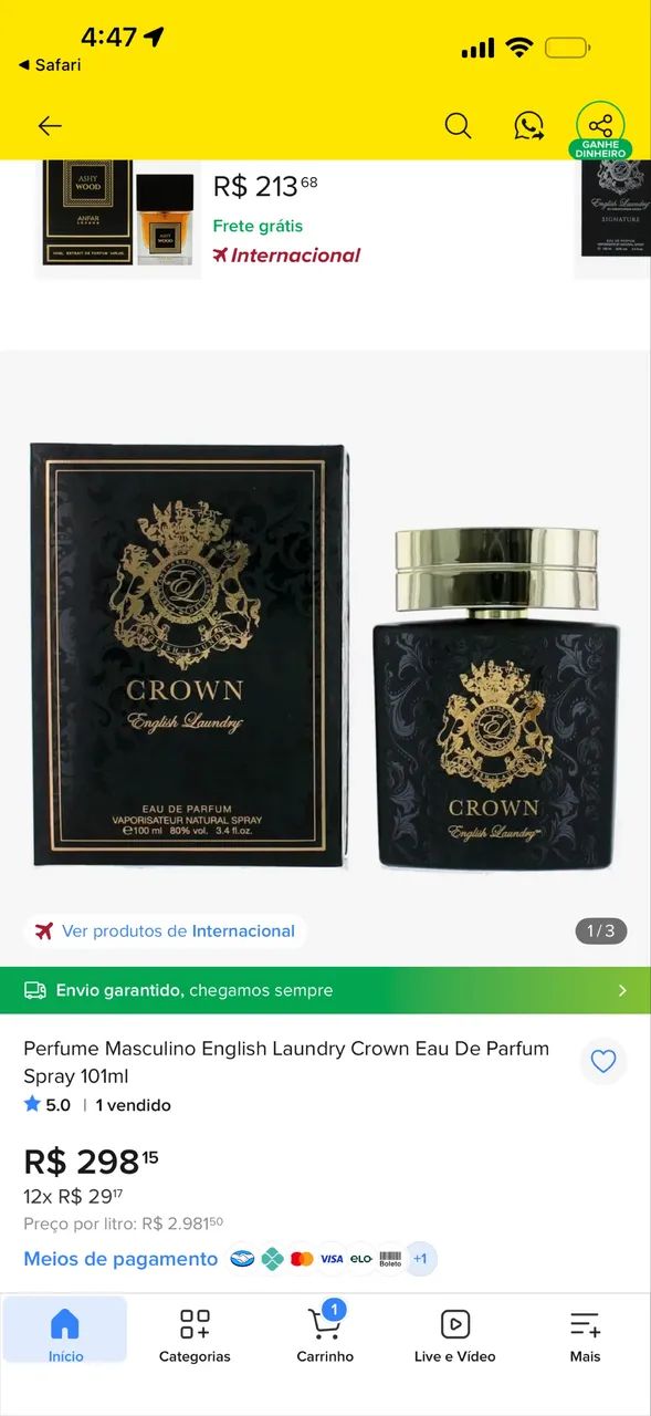 Perfume Crown English Laundry - Novo - Foto 4