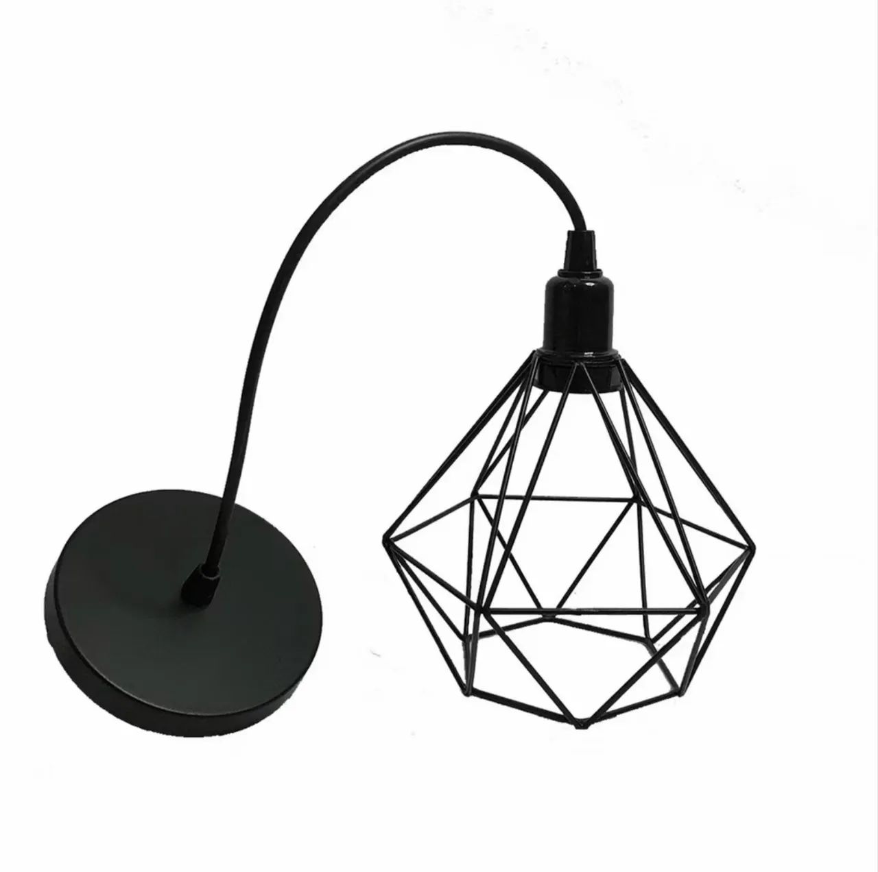 Kit C/3 Lustre Luminária Pendente Aramado Diamante - Cabo 1 Metro + Lâmpada  - Foto 3