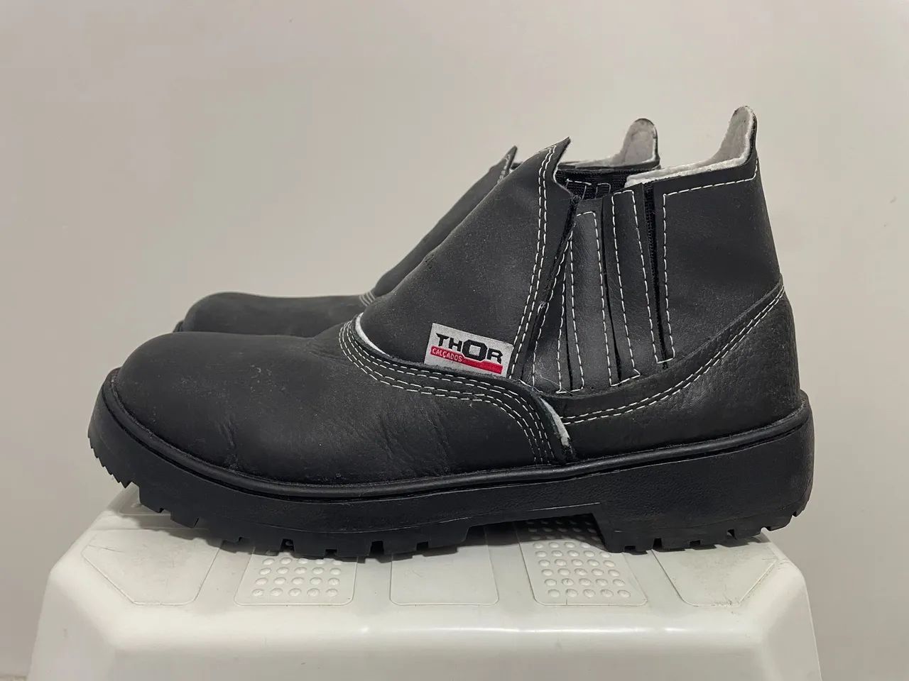 Bota de couro biqueira de aço 