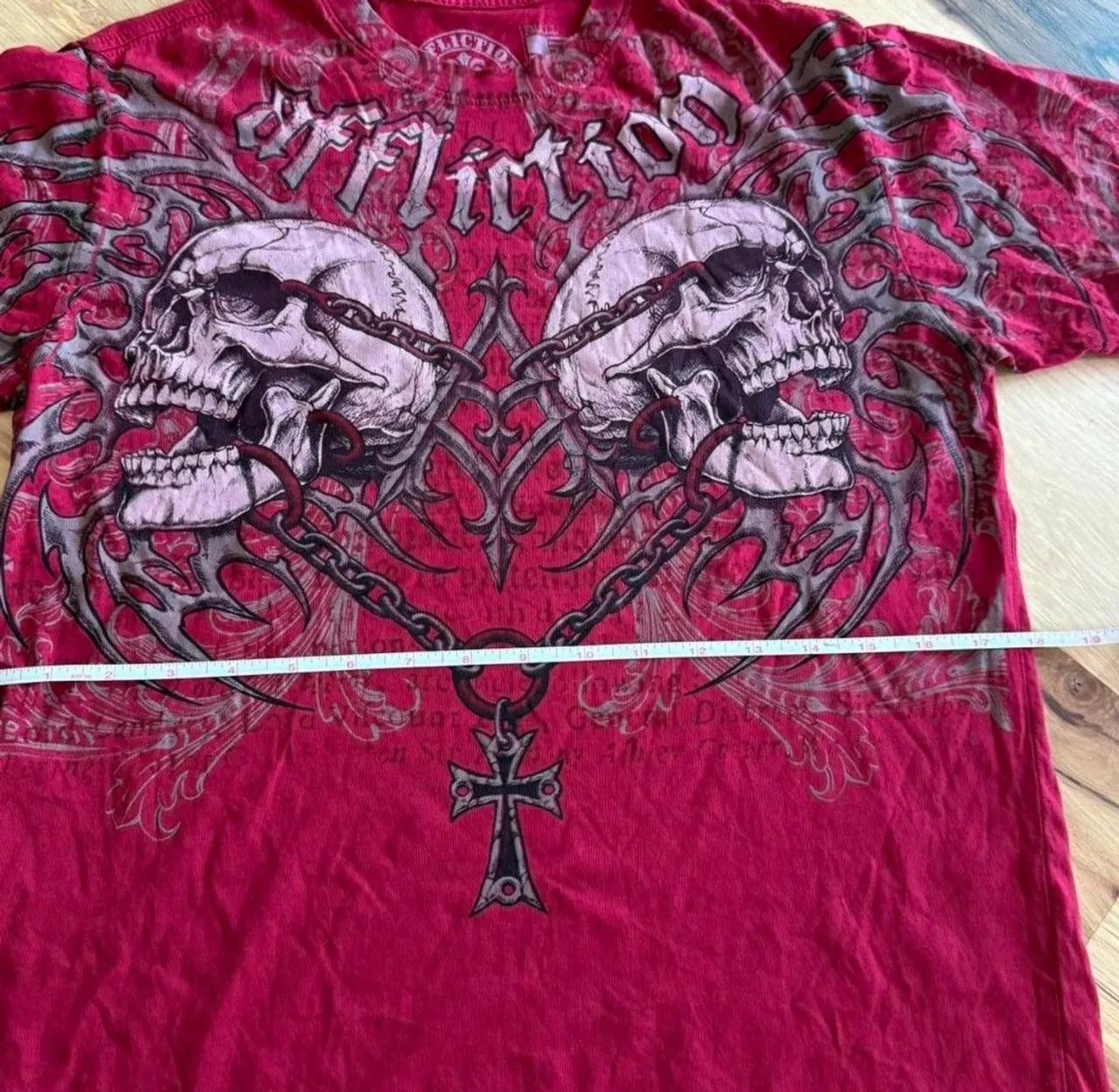 Camisa Affliction P Vermelha - Foto 3