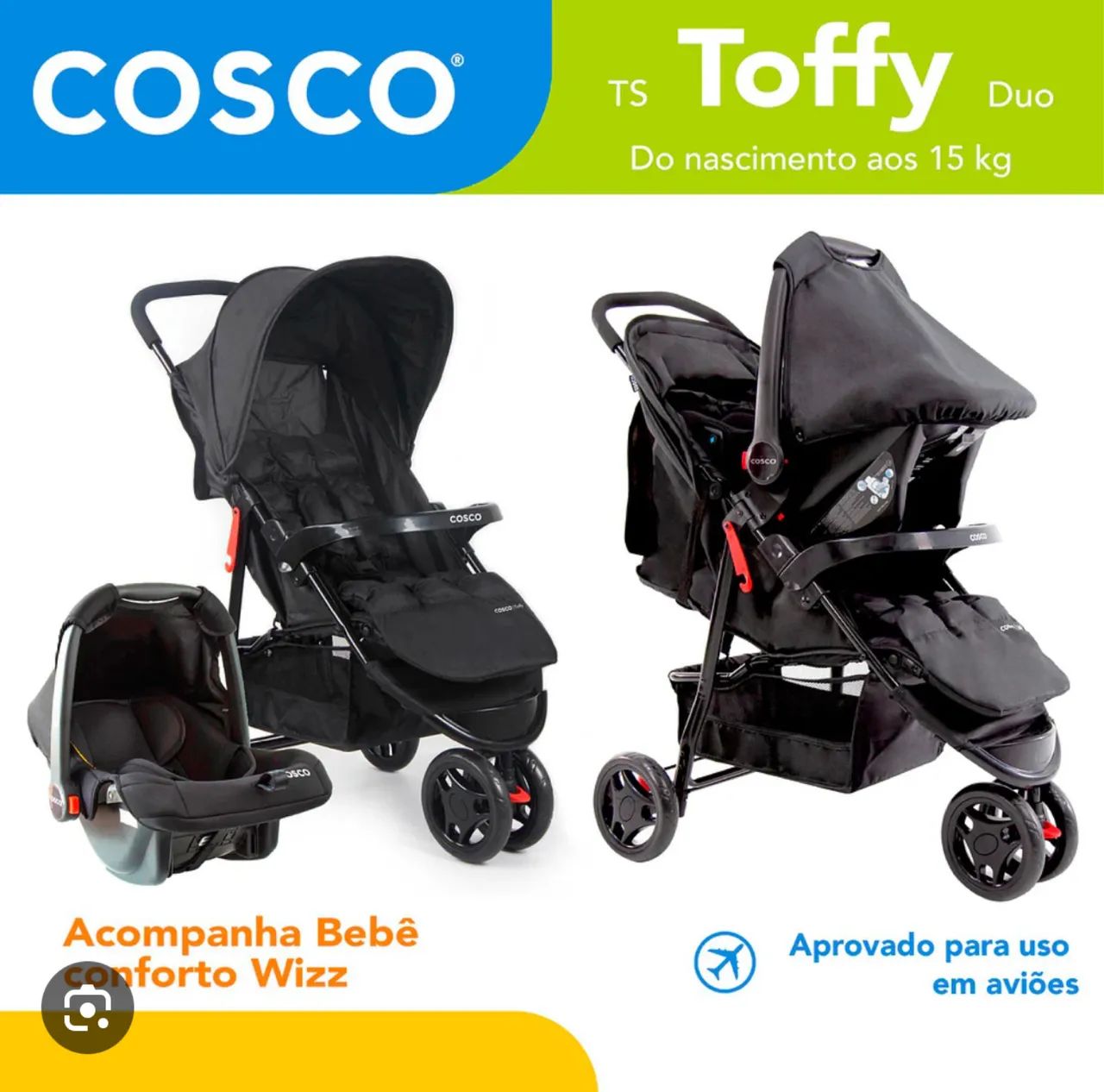 Carrinho duplo com bebe conforto  - Foto 4