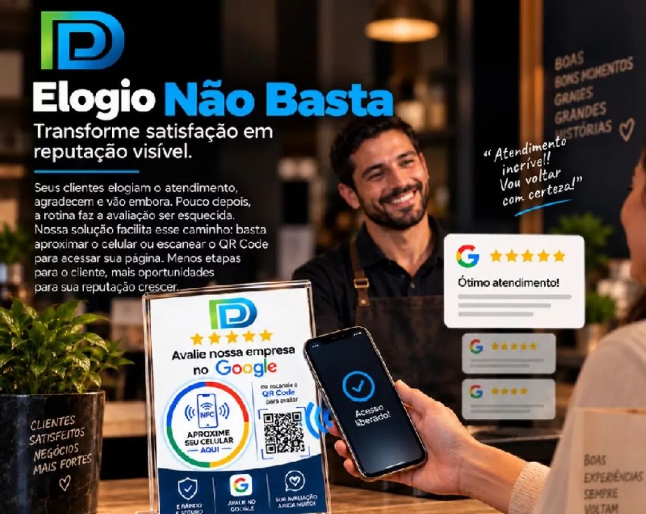Placa  NFC para avaliação do gloog meu negócio  - Foto 3