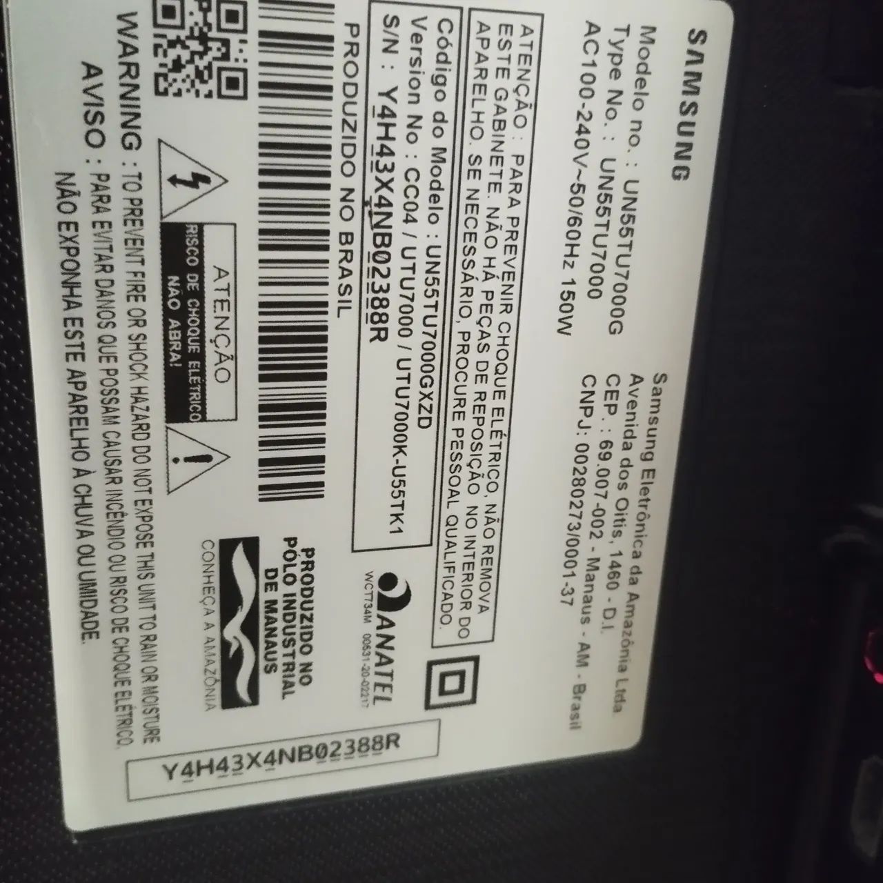 Smartv Samsung 55 polegadas com controle remoto e pés  - Foto 4