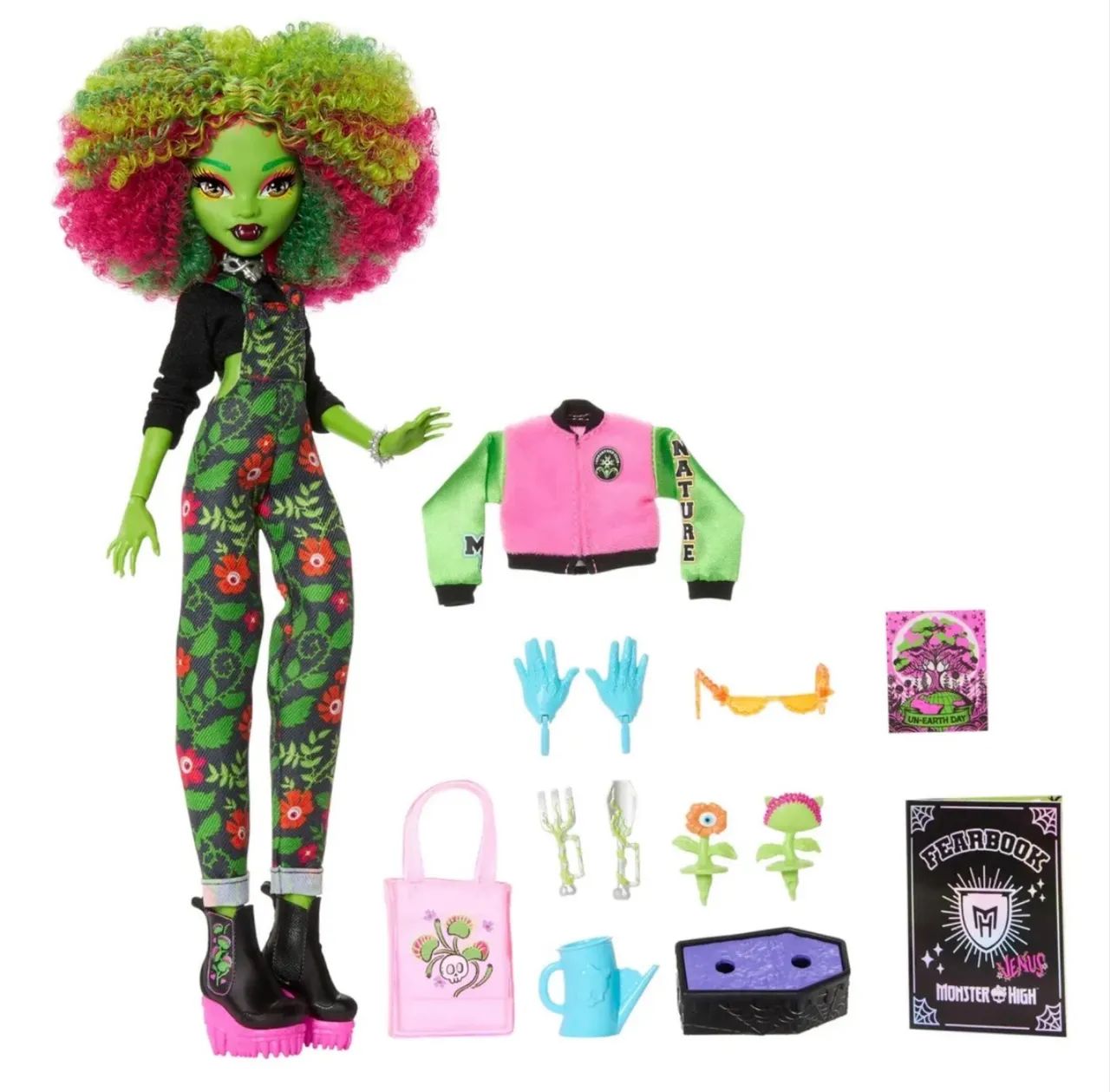 Boneca Monster High Venus Mcflytrap Fearbook Com Acessórios - Foto 3