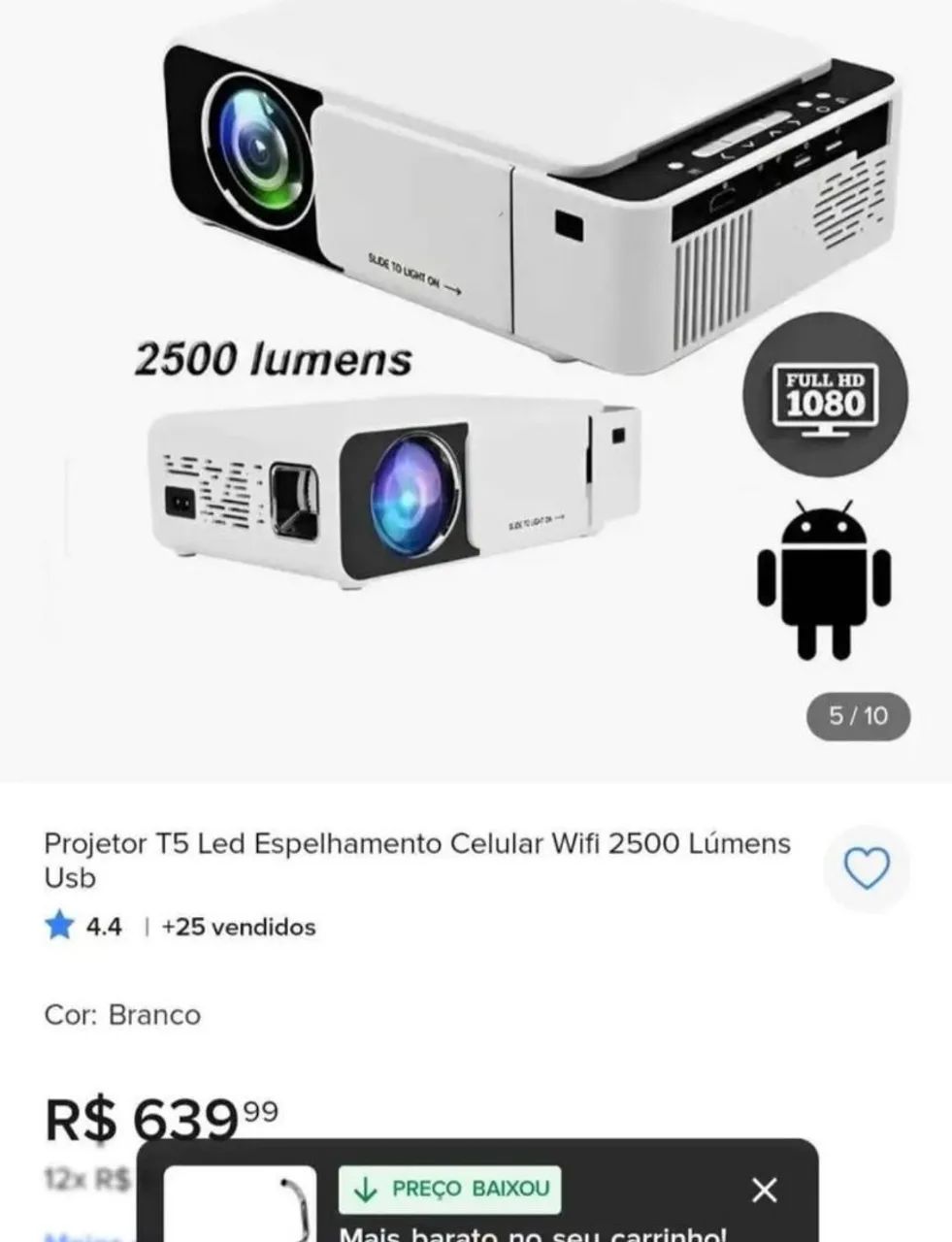 Projetor T5 2500 lumens - Foto 4